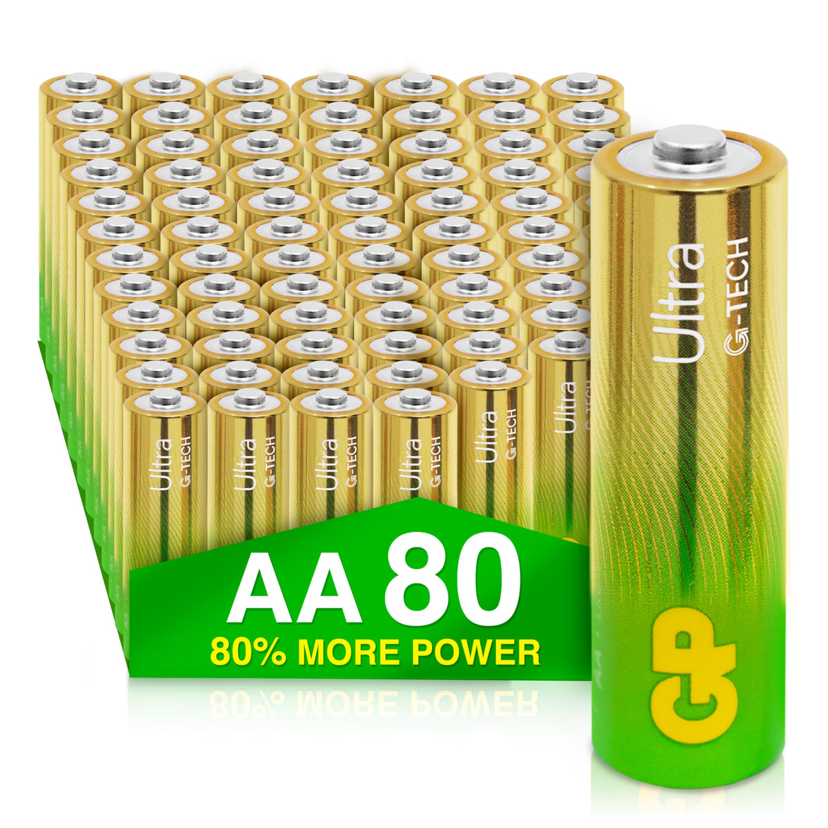 GP AA Batteries 40 Pack 1.5V Alkaline Double A 10 Yr Long Shelf Life