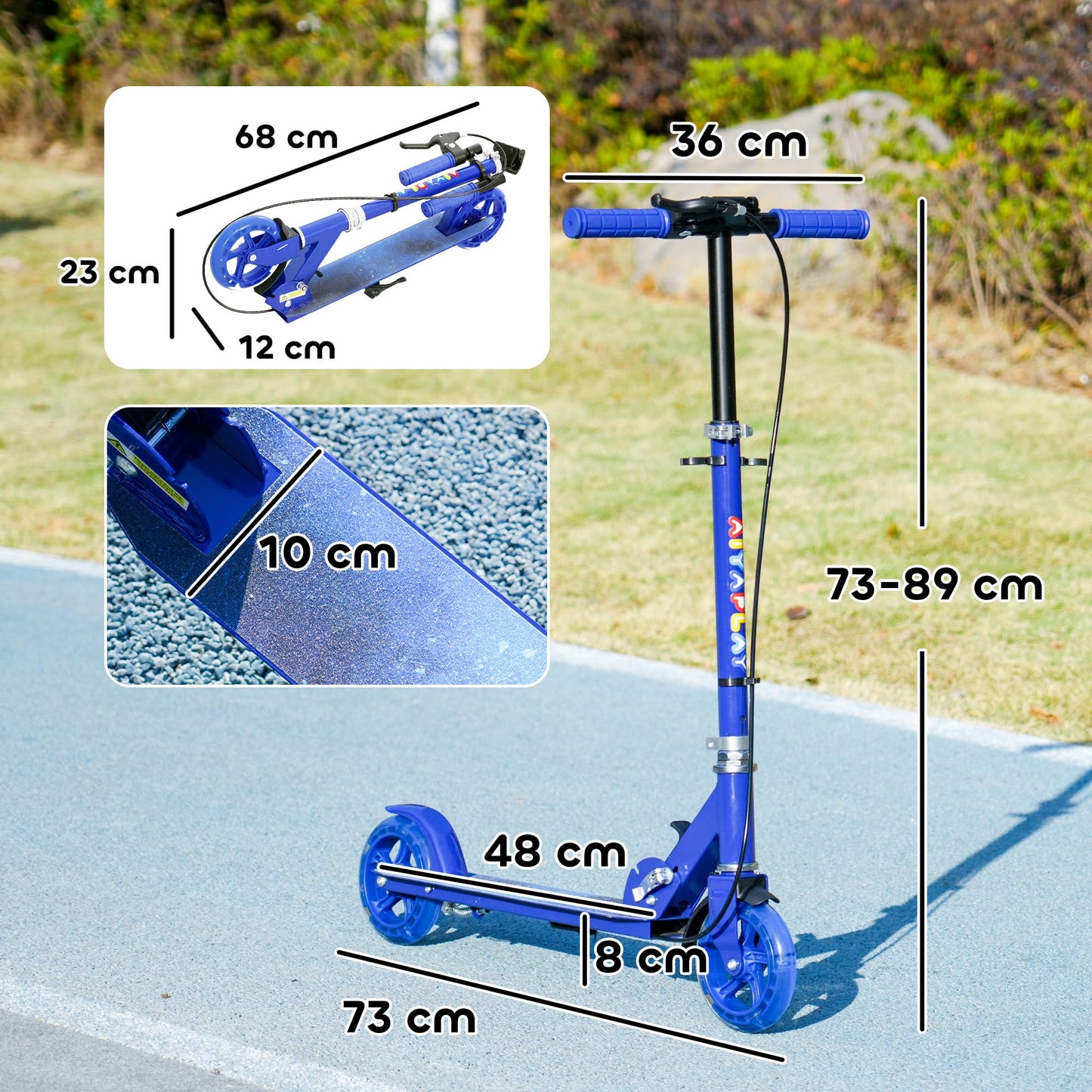 AIYAPLAY Kids Folding Scooter with LED Light-Up Wheels — Ages 3-8, Dual Brakes