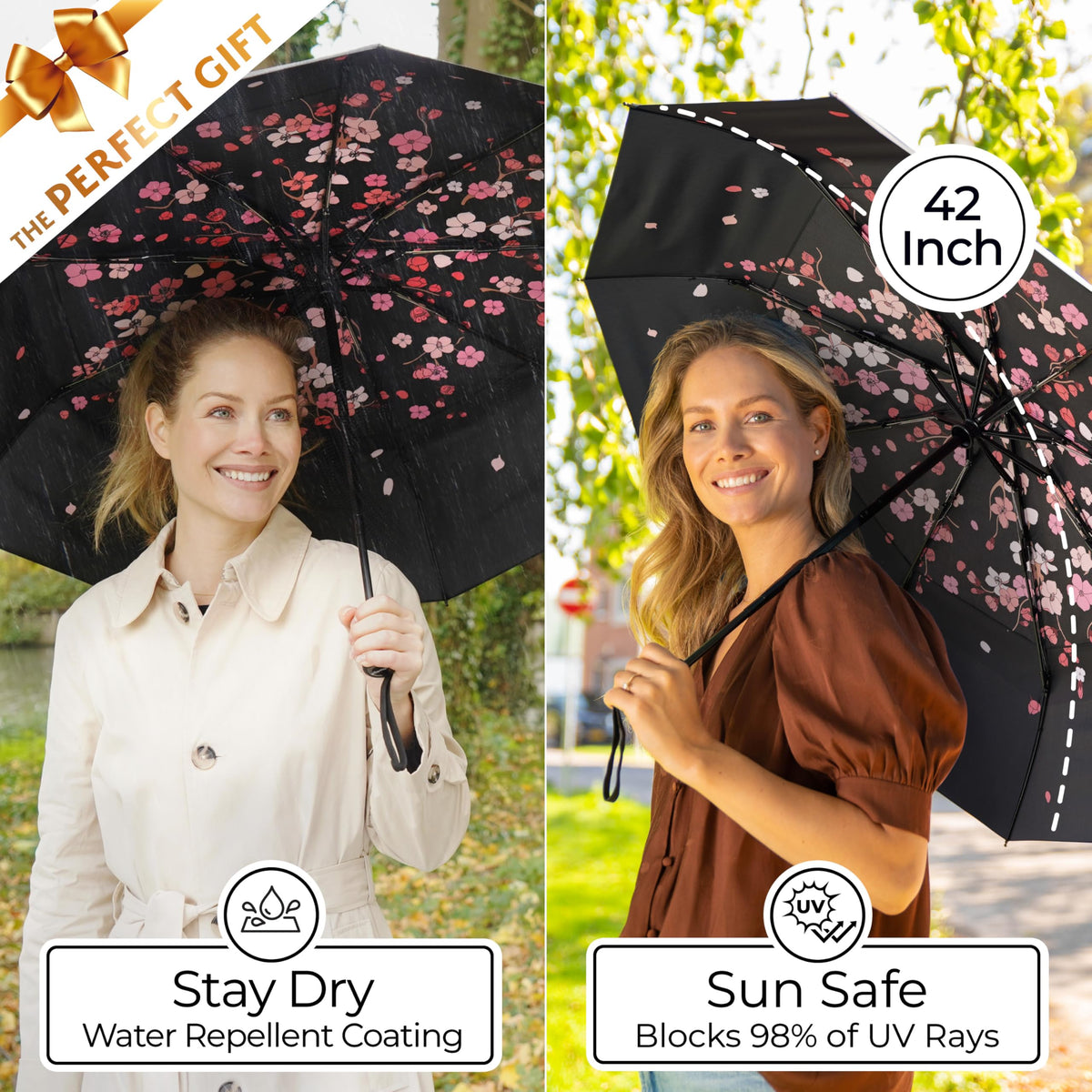 TUMELLA Strongest Windproof Travel Umbrella (Compact, 100MPH Wind-Tested)