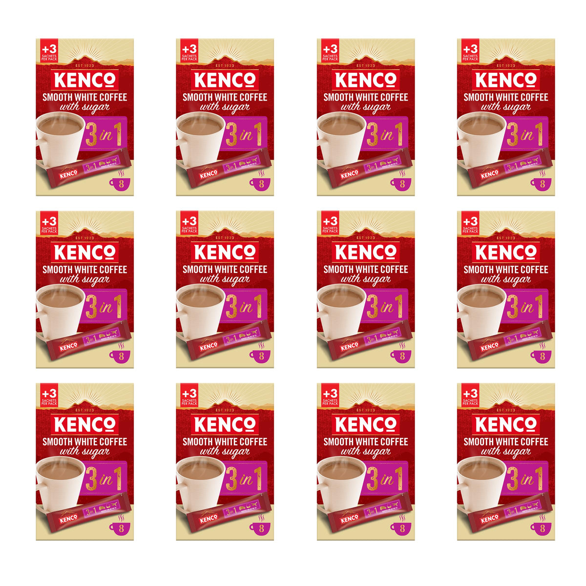 Kenco Iced Hot Salted Caramel Latte Sachets x8 (Pack of 5, Total 40 Sachets)