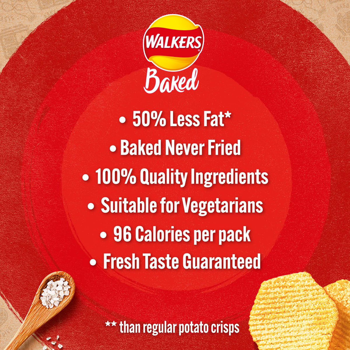 Walkers Baked Snacks Sea Salt 6 x 22g