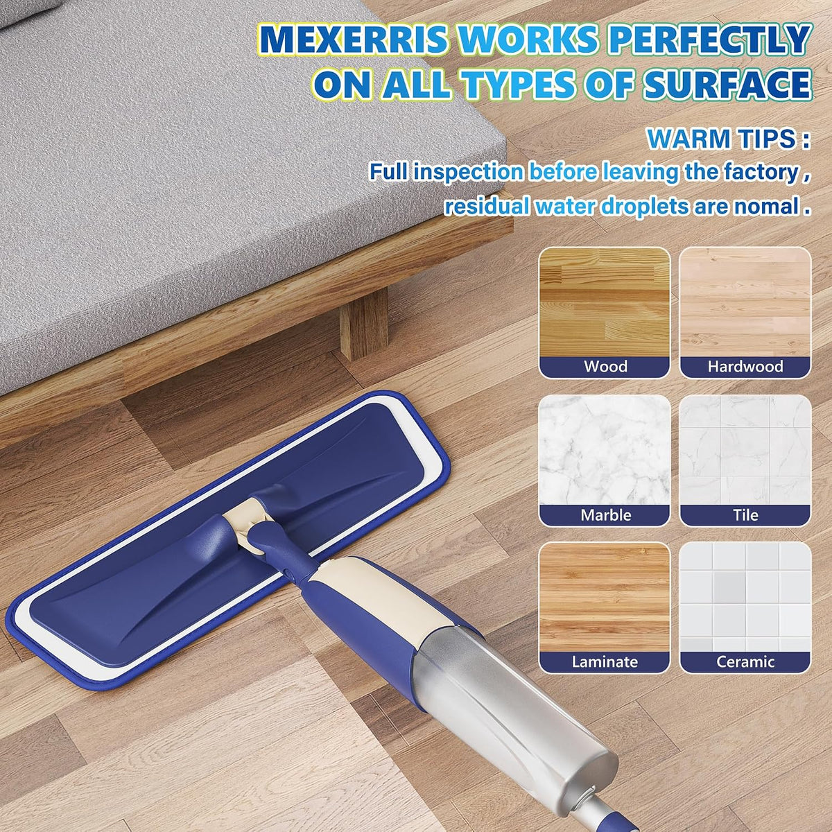 Spray Mops For Cleaning Floors - Microfiber Floor Mop with 3 Washable Pads