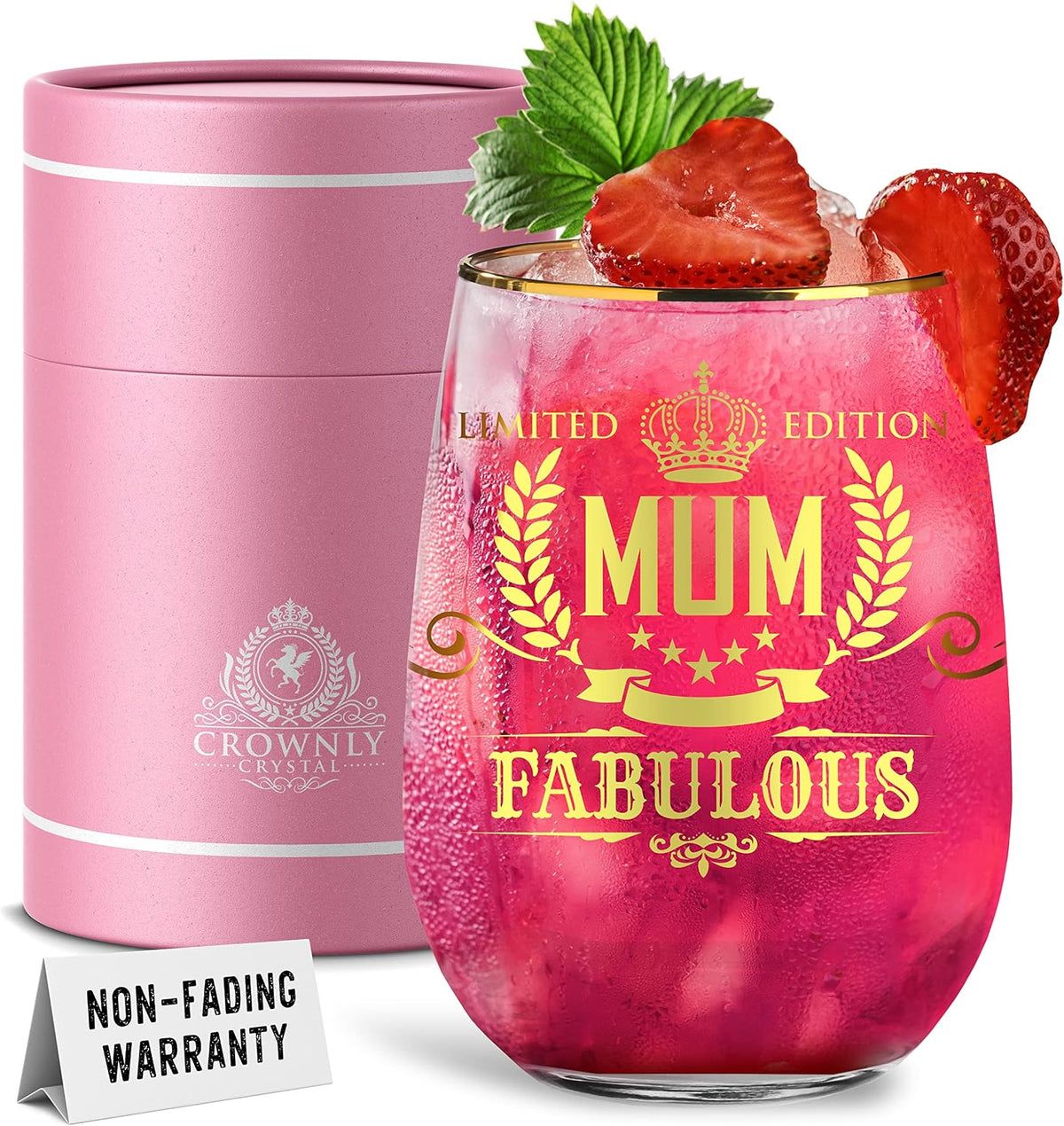 CROWNLY CRYSTAL® Gifts for Mum Personalised Glass Birthday Gift Mothers Day Presents from Daughter or Son Gifts for Mummy Popular Gift for Her