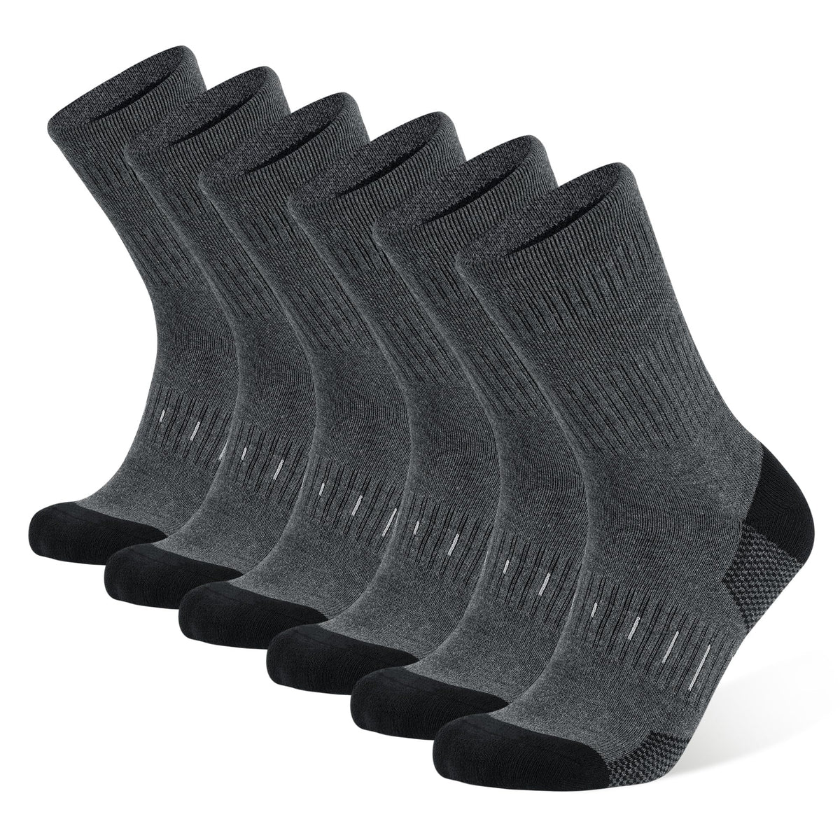 BUDERMMY Mens Socks Cushioned Work Socks Walking Socks Womens Crew Athletic Socks for Outdoor Hiking Trainer Running