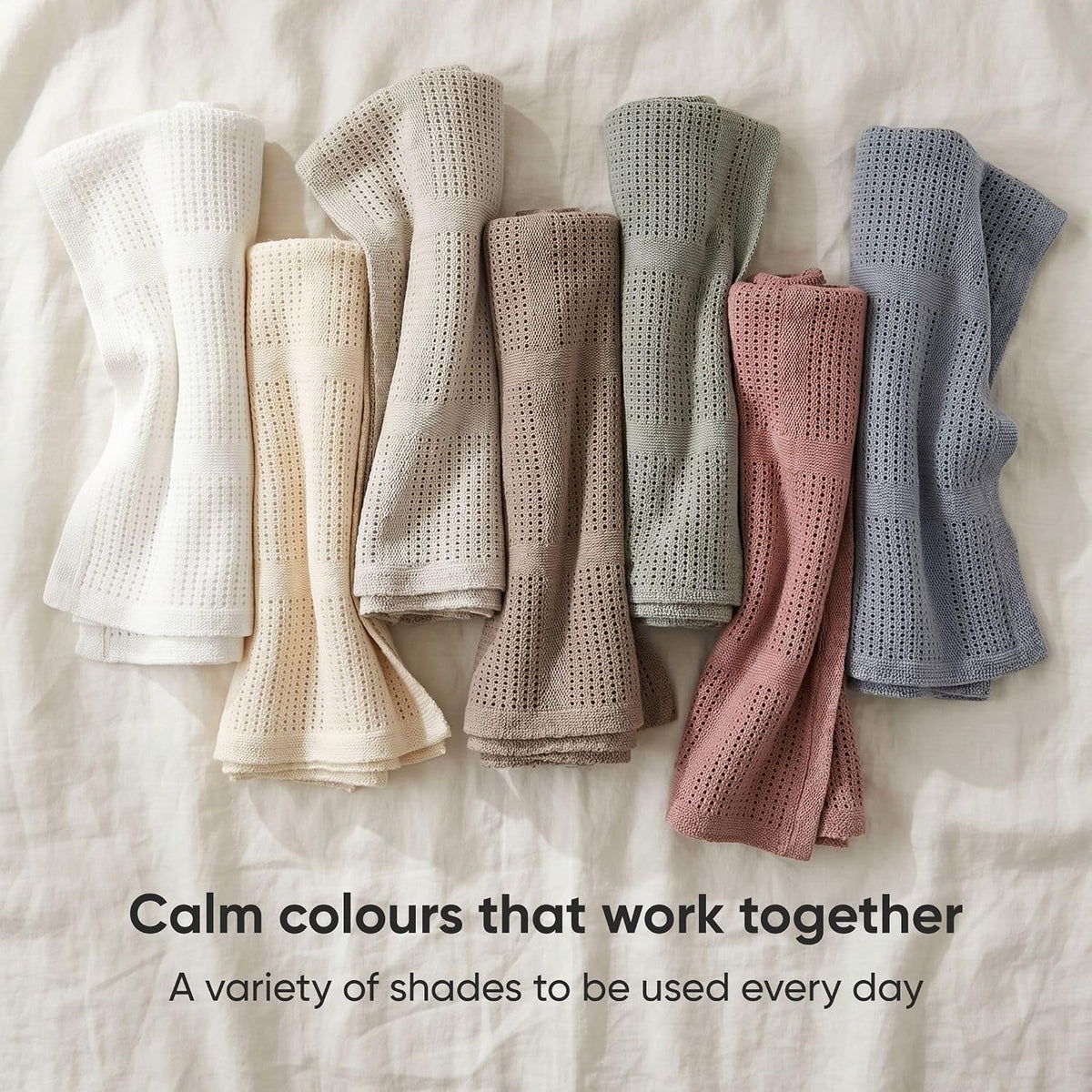 Bloomsbury Mill - Cellular Blankets Baby - 100% Organic Cotton - 2 Pack - Cloud - White - Newborn Essentials - Soft Breathable Baby Blankets for Pram, Cot, Moses Basket - 75x95cm