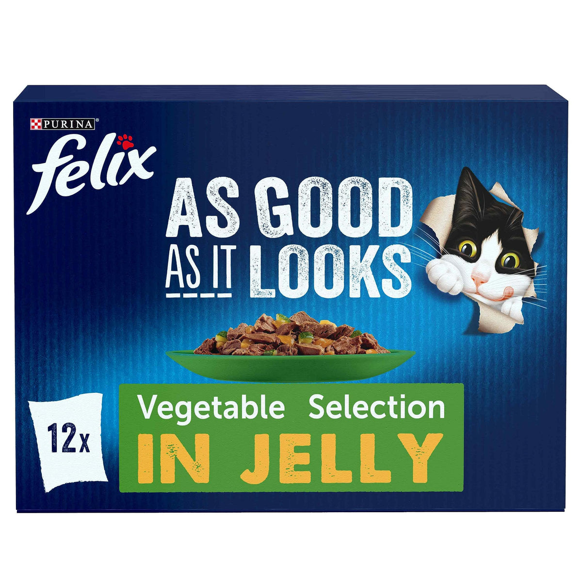 FELIX Tasty Shreds Adult Wet Cat Food Mixed Selection in Gravy Chicken, Beef, Tuna, Salmon 40 x 80g Pouches