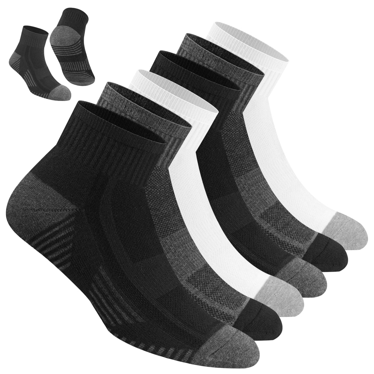 NAVYSPORT Men's Cotton Sports Socks, Pack of 6 Pairs