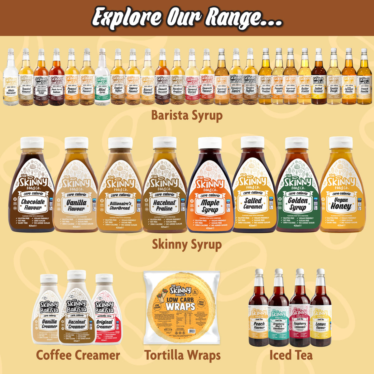 Skinny Food Co Butterscotch Syrup Zero Calorie 1L - Sugar Free Coffee Syrup