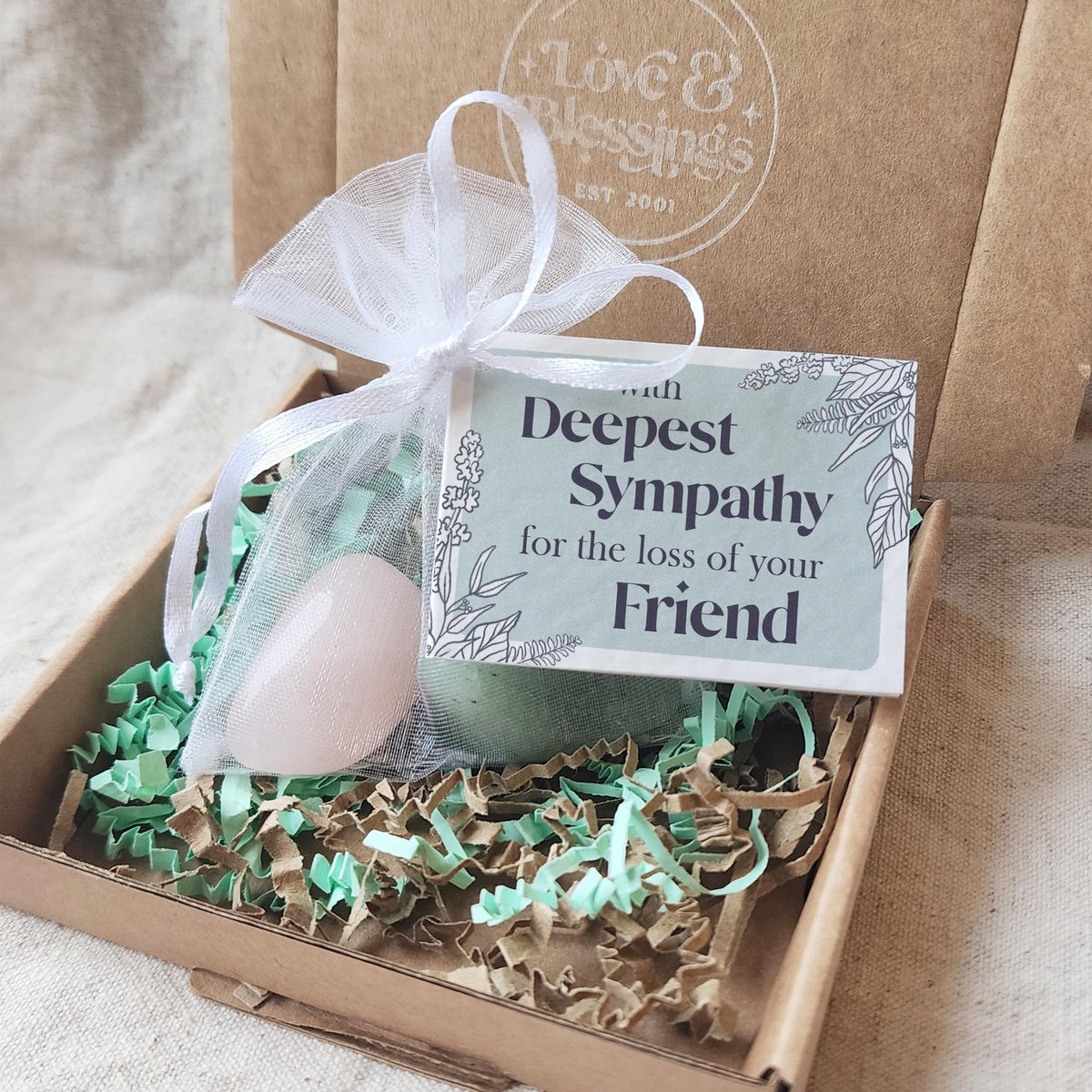 Loss of Nan - Deepest Sympathy gemstone gift bag with mini card
