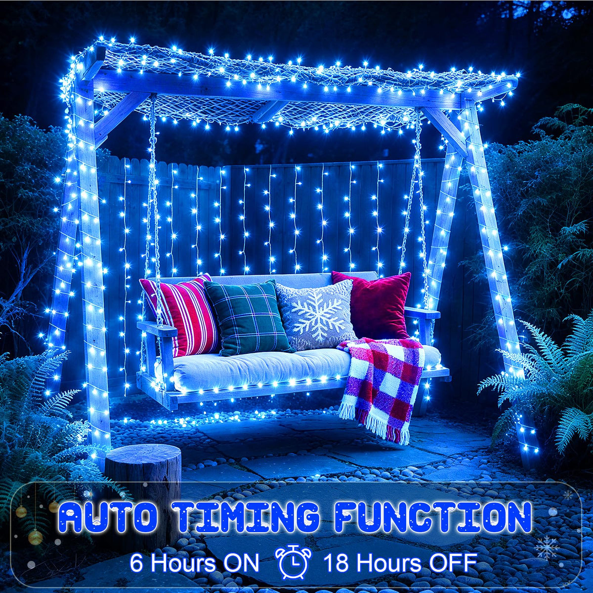 Dalugo Battery Fairy Lights, 3M 30 LED Warm White String Lights with 6h Timer, IP65 Waterproof Battery Powered Fairy Lights for Indoor Outdoor Christmas Decorations