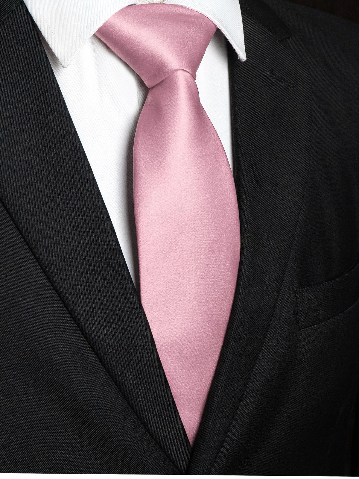 RBOCOTT Solid Color Tie Mens Necktie for Business and Wedding Party