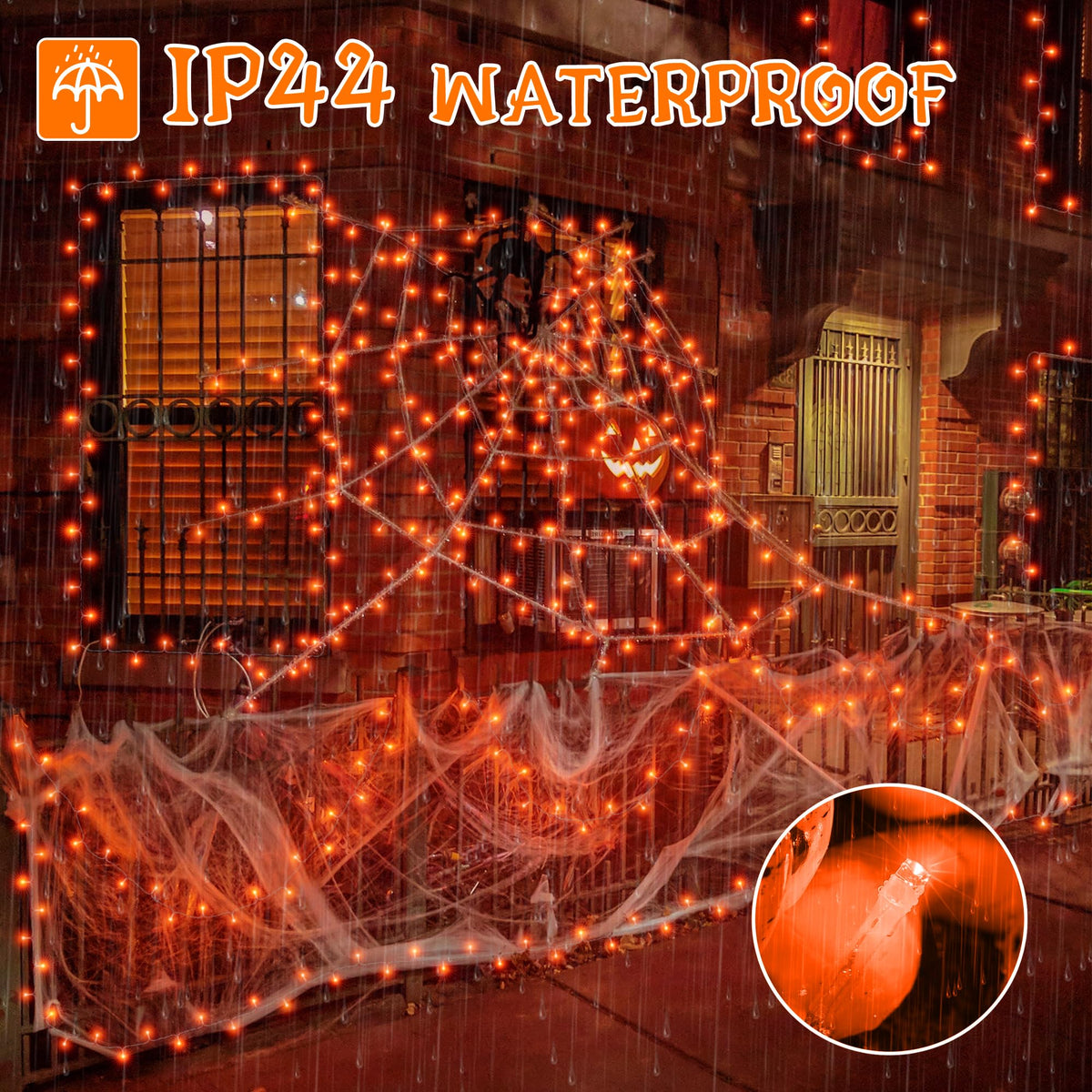 Ollny Fairy Lights Mains Powered 20m 200 LED Outdoor String Plug Remote