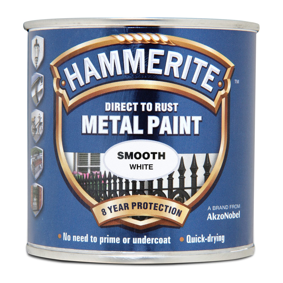 Hammerite Direct to Rust Metal Paint - Smooth Black Finish 250ML, 5084863