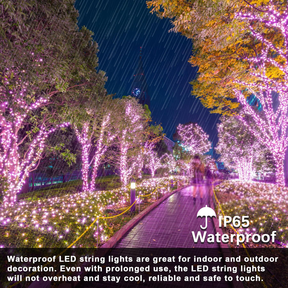 Lezonic 2Pack Solar String Lights Waterproof,12M/40Ft 120LED Garden Lights