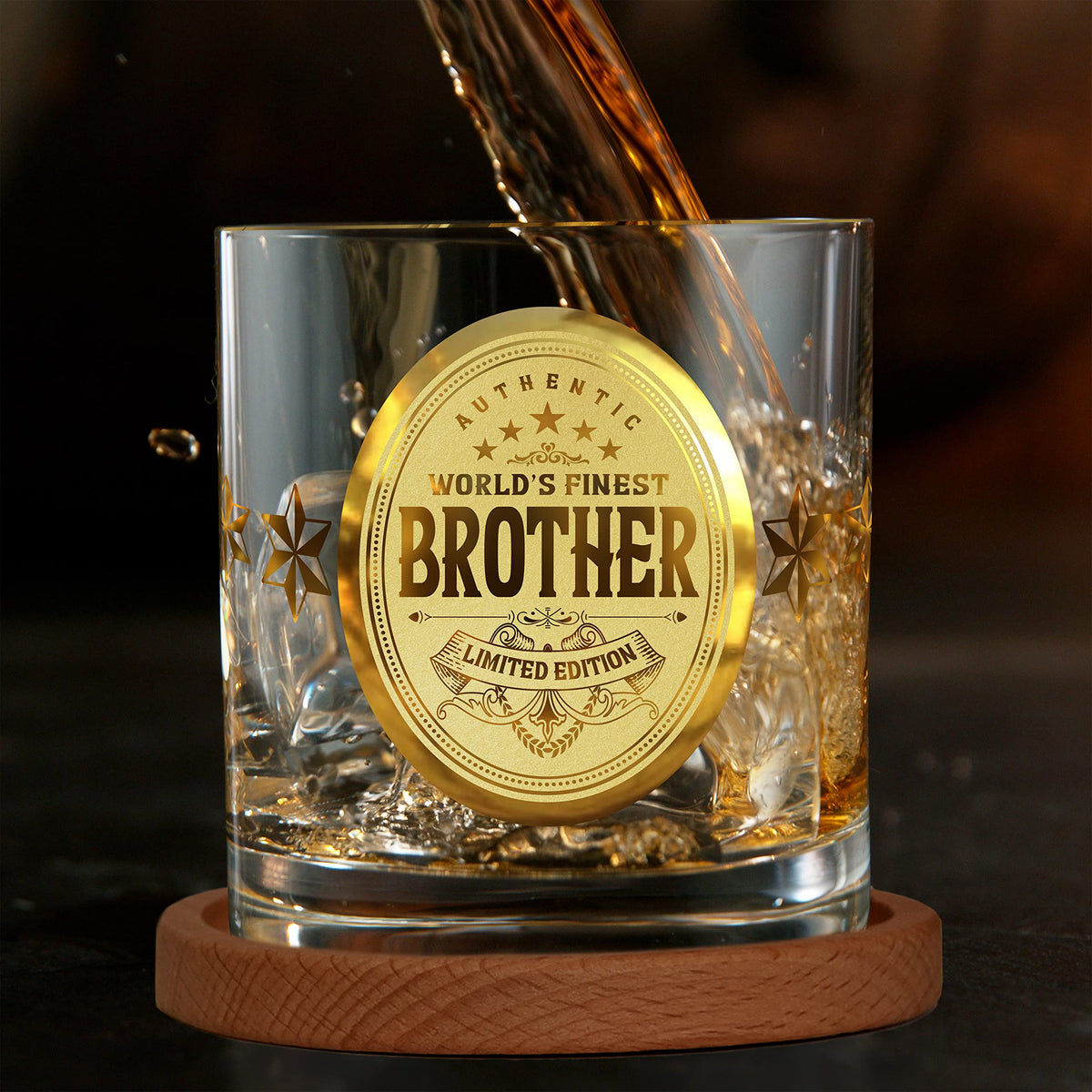 CROWNLY CRYSTAL® Personalised Whiskey Glass for Dad – Gold Birthday Gift from Daughter or Son – Best Dad Ever