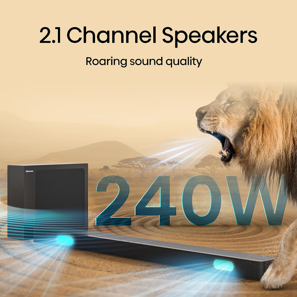 Hisense HS2000 2.1 CH All-In-One Soundbar for TV