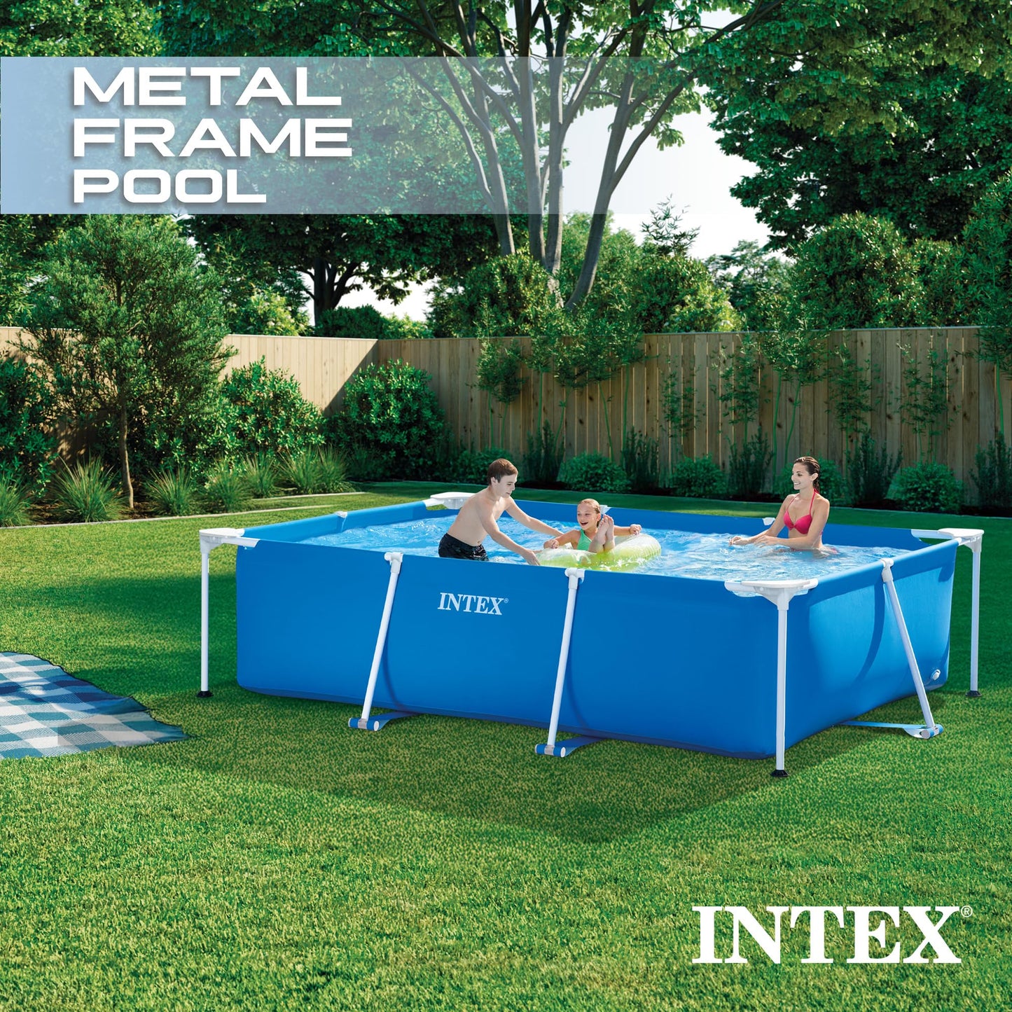 Intex 28270 Rectangular Pool, without Filter Pump, 220 x 150 x 60 cm, blue