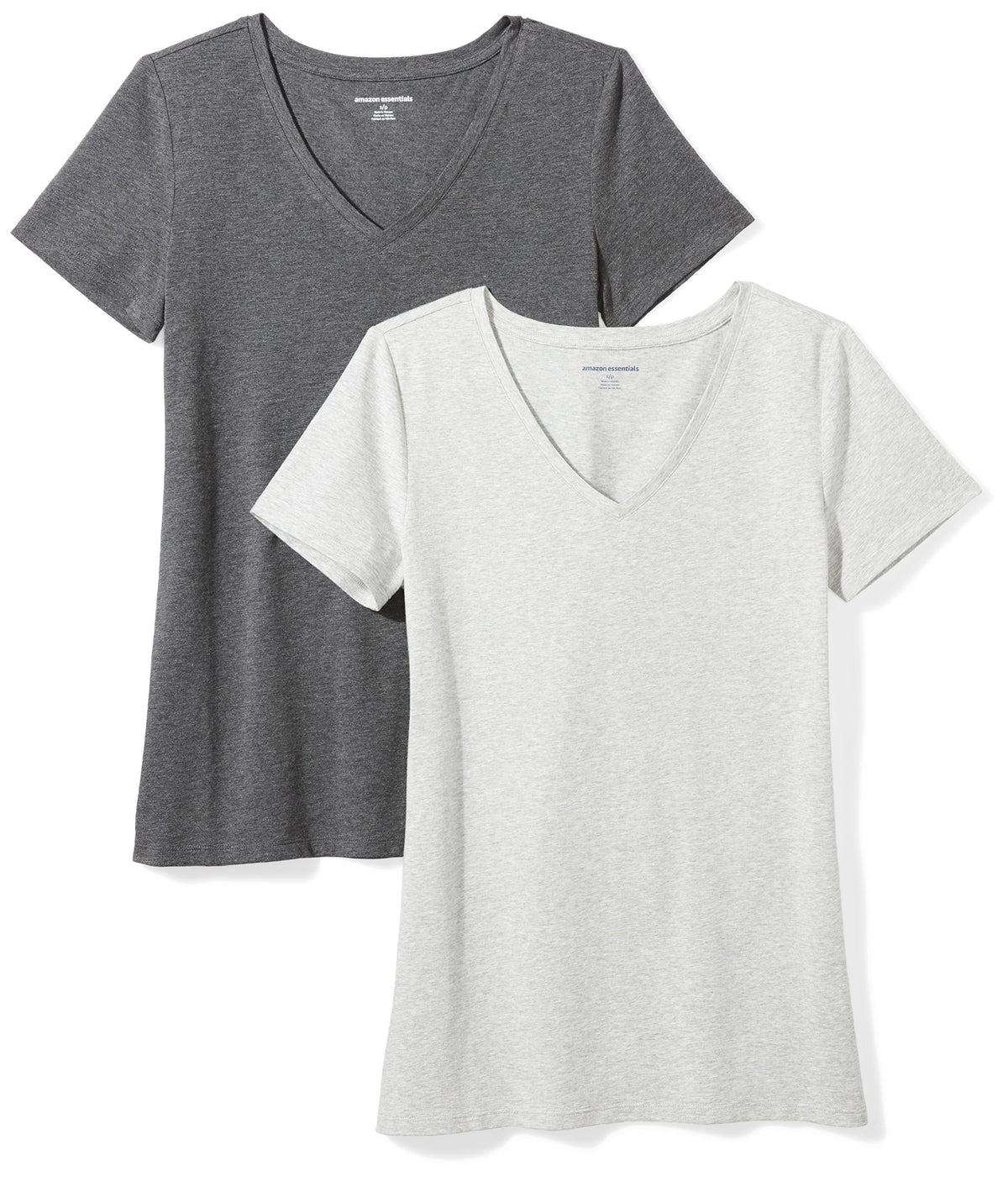 Amazon Essentials Women's Regular-Fit Short-Sleeve V-Neck T-Shirt, Multipacks