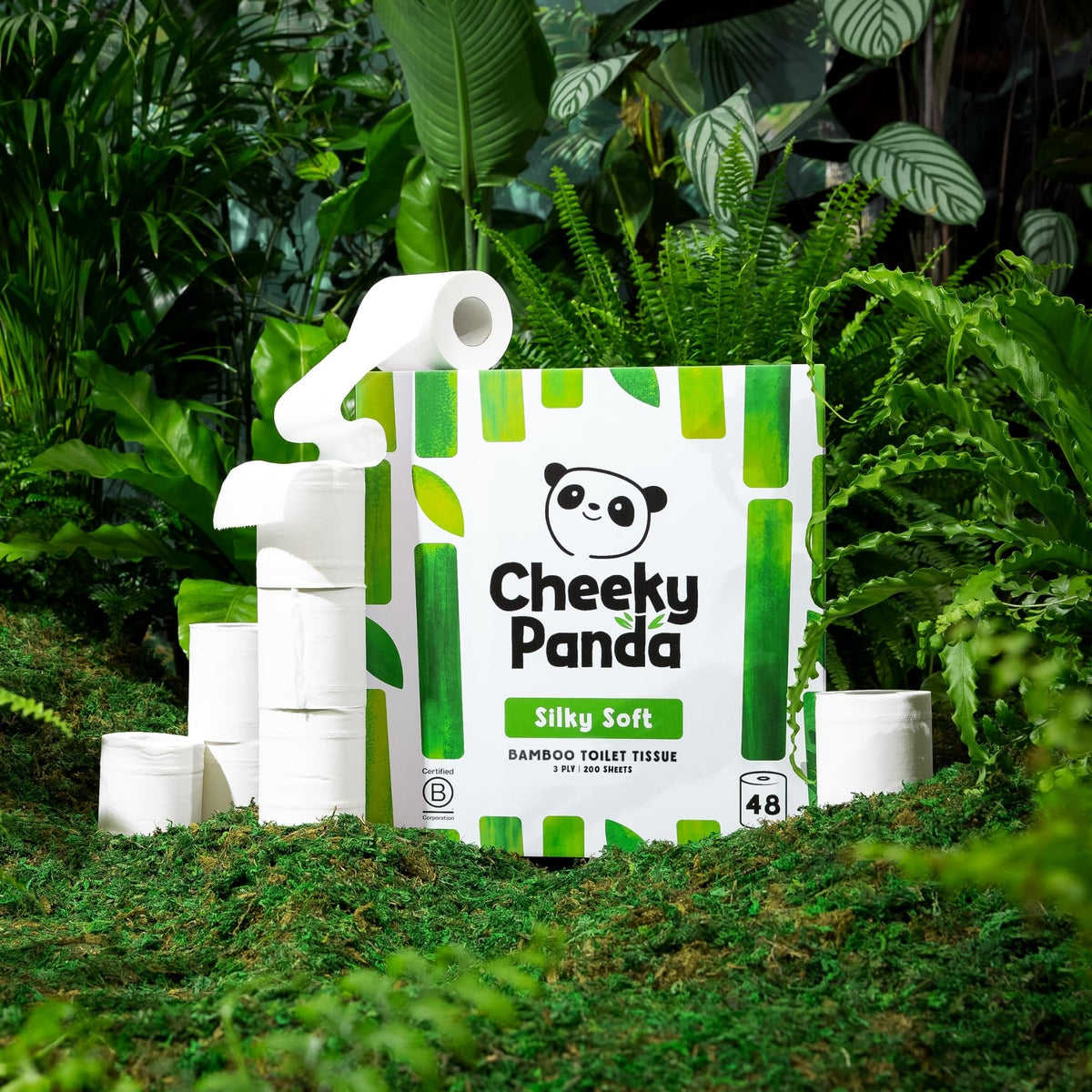 The Cheeky Panda Bamboo Toilet Paper – 9 Rolls of Toilet Paper | Plastic Free Packaging and Sustainable Toilet Tissue | 100% Compostable