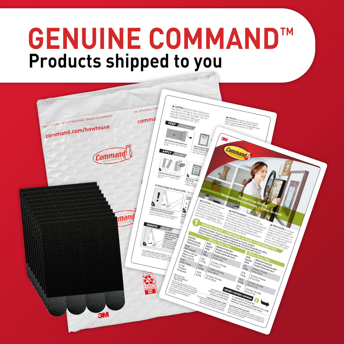 Command Picture Hanging Strips, Large, 12 Pairs (24 Adhesive Strips)