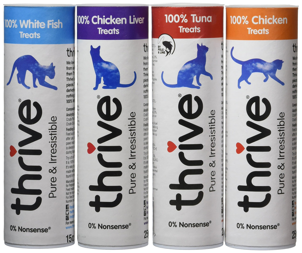 Thrive 100% Chicken Breast Freeze-Dried Cat Treats – Single Ingredient, High Protein – Grain Free – 170g MaxiTube