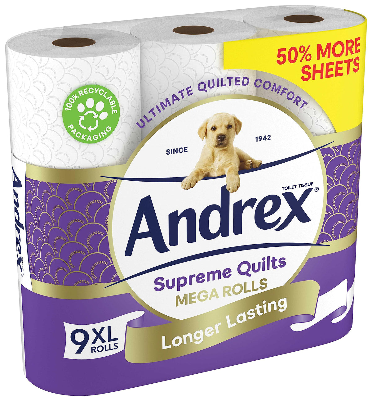 Andrex Ultimate Quilts Toilet Roll - 9 Mega Toilet Rolls
