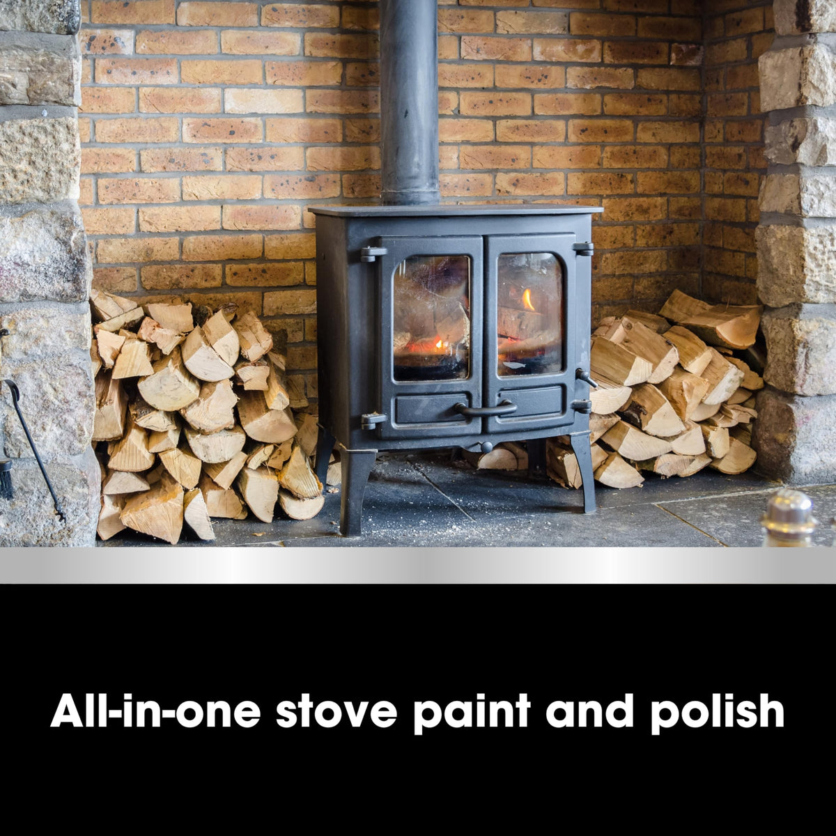Furniture Clinic Stove Care Kit – Clean and Restore Log Burners, Grates, & Fireplaces – Removes Soot and Dirt – Stove Glass & Metal Cleaner and Stove Polish