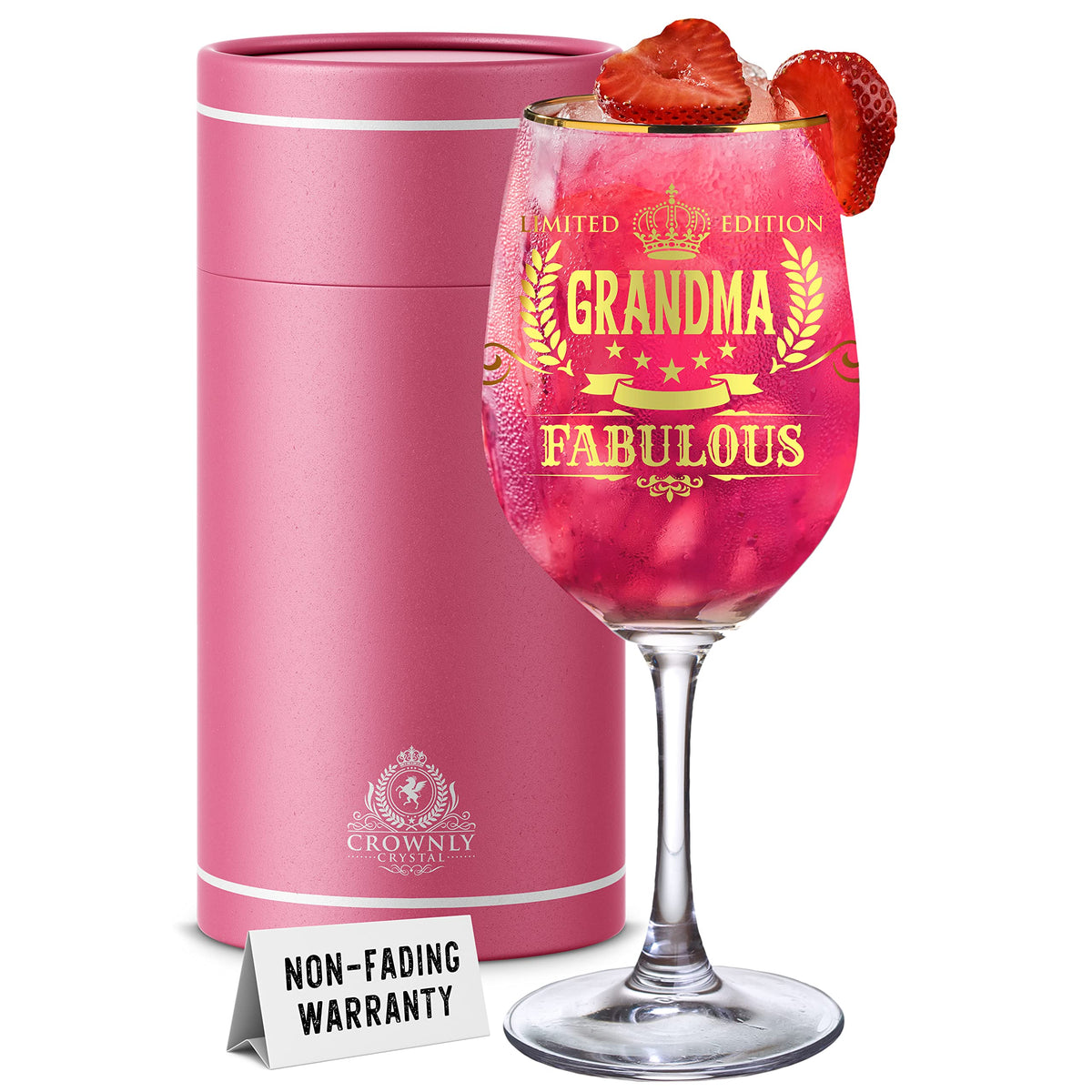 CROWNLY CRYSTAL® Mothers Day Gifts for Mum Wine Glass Personalised Mummy Birthday Present Womens Drinking Glasses Ladies Gift Ideas Mum Presents from Daughter Son