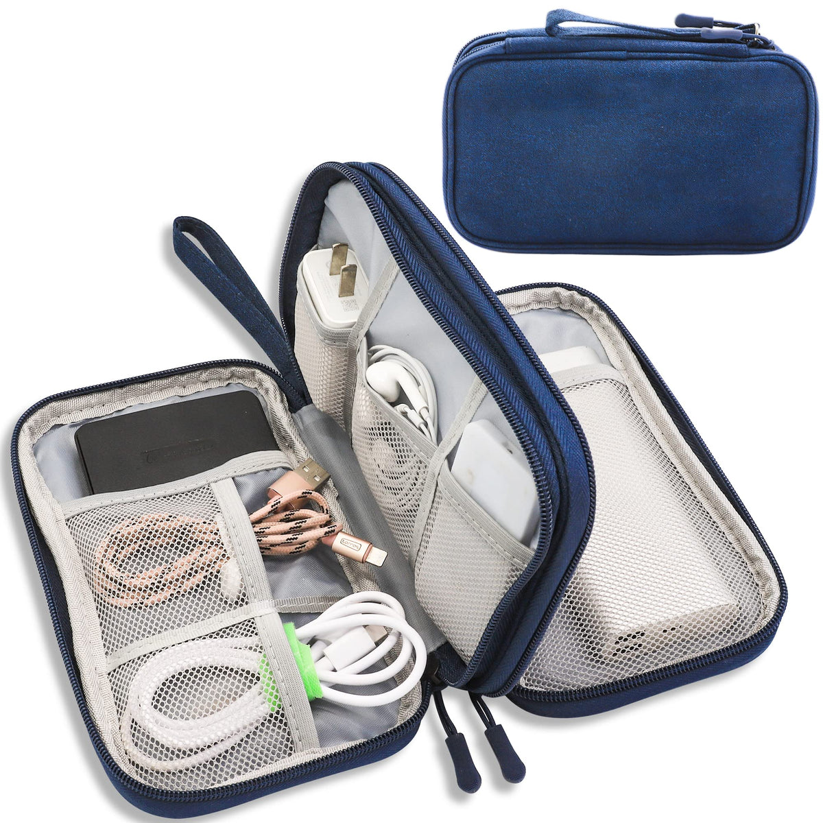 Teskyer Travel Cable Organiser Bag, Travel Essential, Dark Green