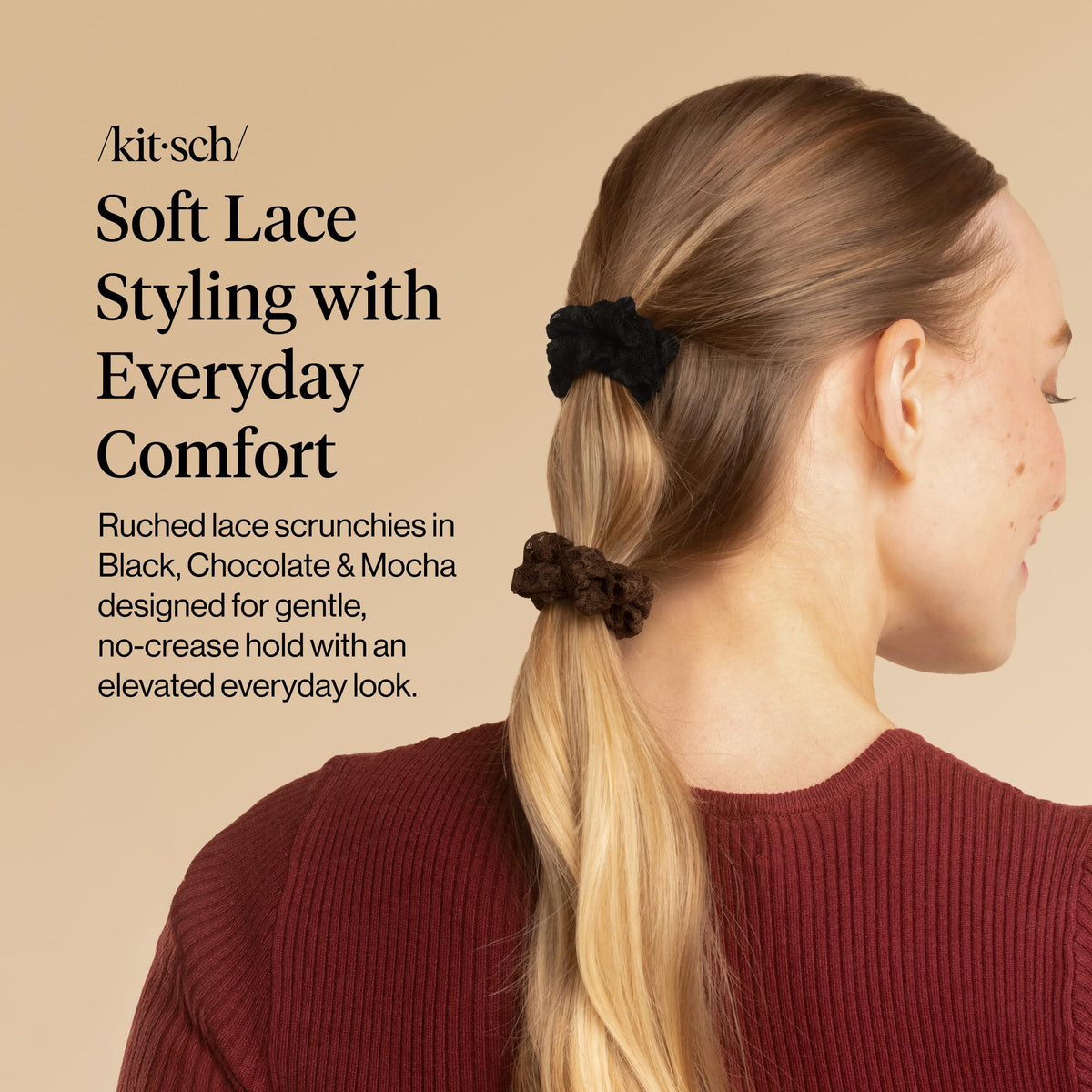 Kitsch Satin Scrunchies for Women 3pcs - Garden Bouquet