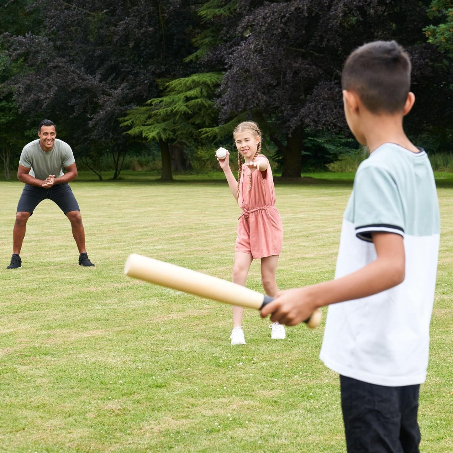 Jaques of London Rounders Set Premium Set for Adults and Kids | With Safe Play Rounders Bat and Ball | Premium Rounders Kit | Great for Outdoor Games with the Family | Since 1795