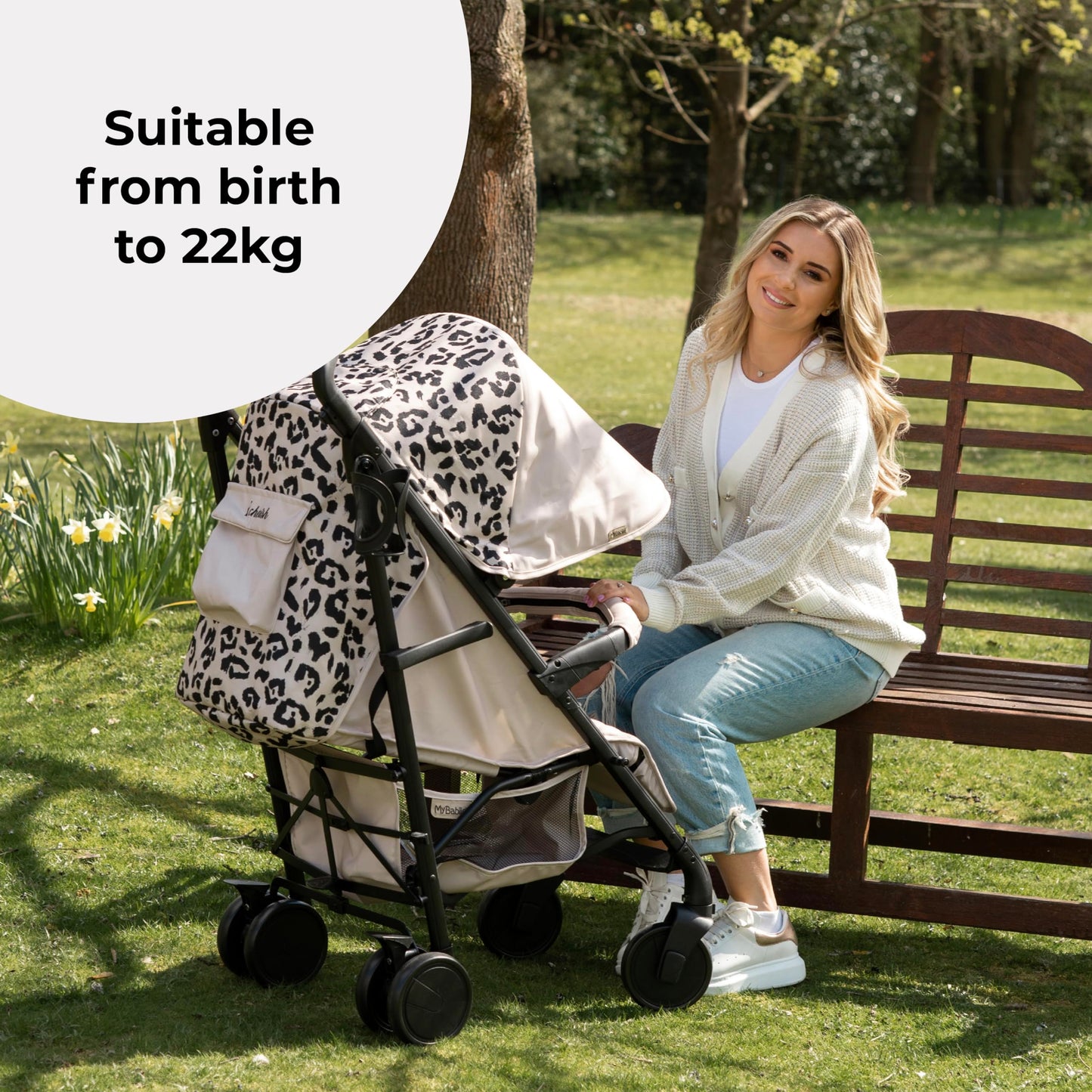 My Babiie MB51 Stroller – from Birth to 4 Years (22kg), Lightweight, Umbrella Fold, Travel Buggy for Toddlers, Pushchair Includes Footmuff, Cup Holder, Rain Cover - Blush Pink