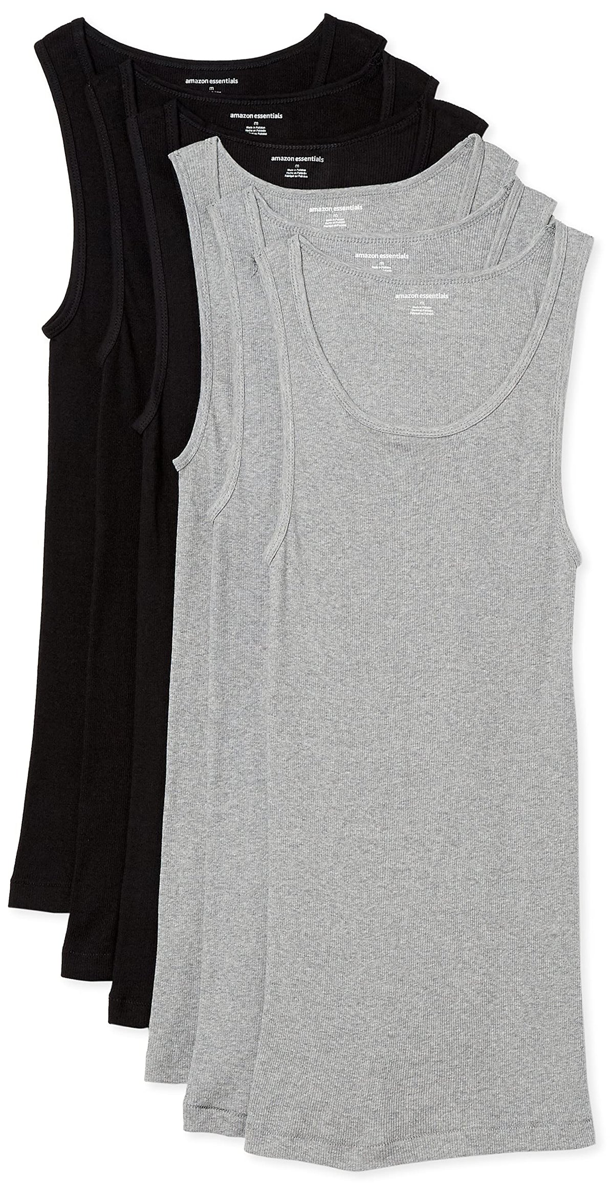 Amazon Essentials Men's Lightweight Tank Undershirts, Pack of 6
