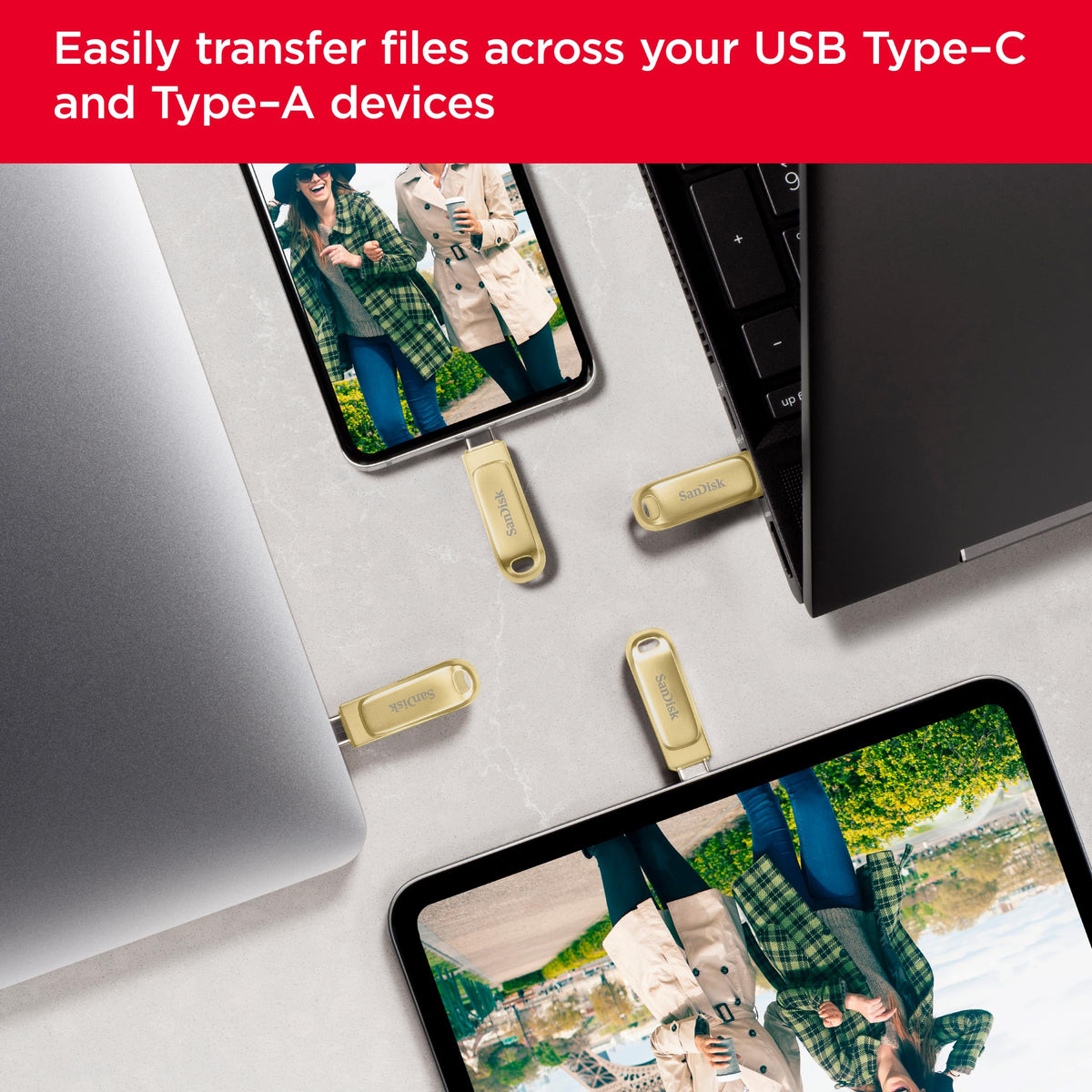 SANDISK Ultra Dual Drive Go 128GB, USB-C & USB-A, Up to 400MB/s Read Speeds
