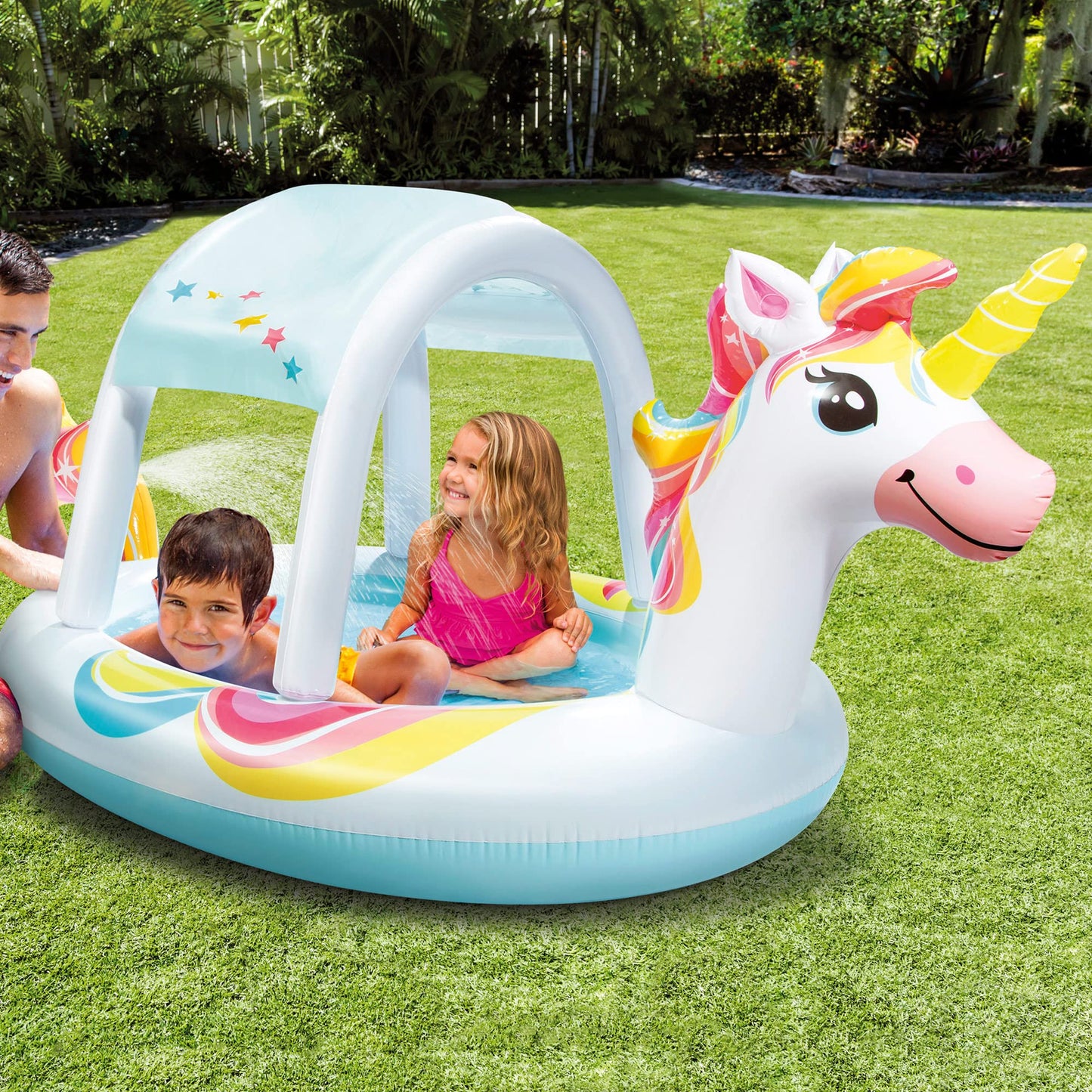 Intex Unicorn Spray Pool, Inflated Size: 254cm x 132cm x 109cm (58435NP)