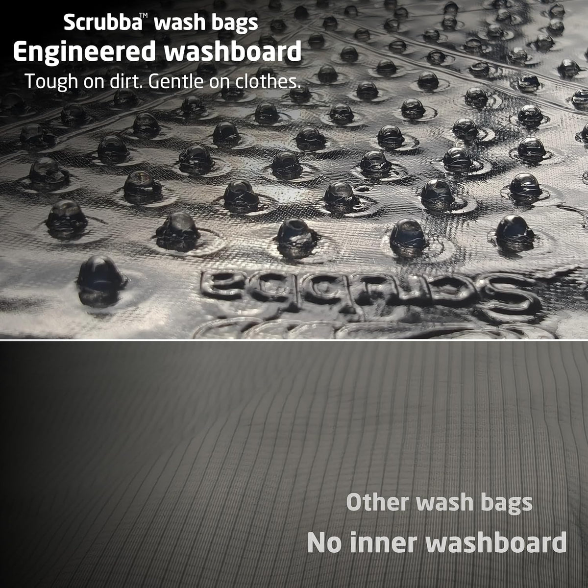 Scrubba Wash Bag - Patented Washboard-in-a-Bag™ Portable Travel Washing Machine for Camping, Backpacking, Cruises & Hotels - Pack Light, Wash Clothes Anywhere in Minutes (~140g)