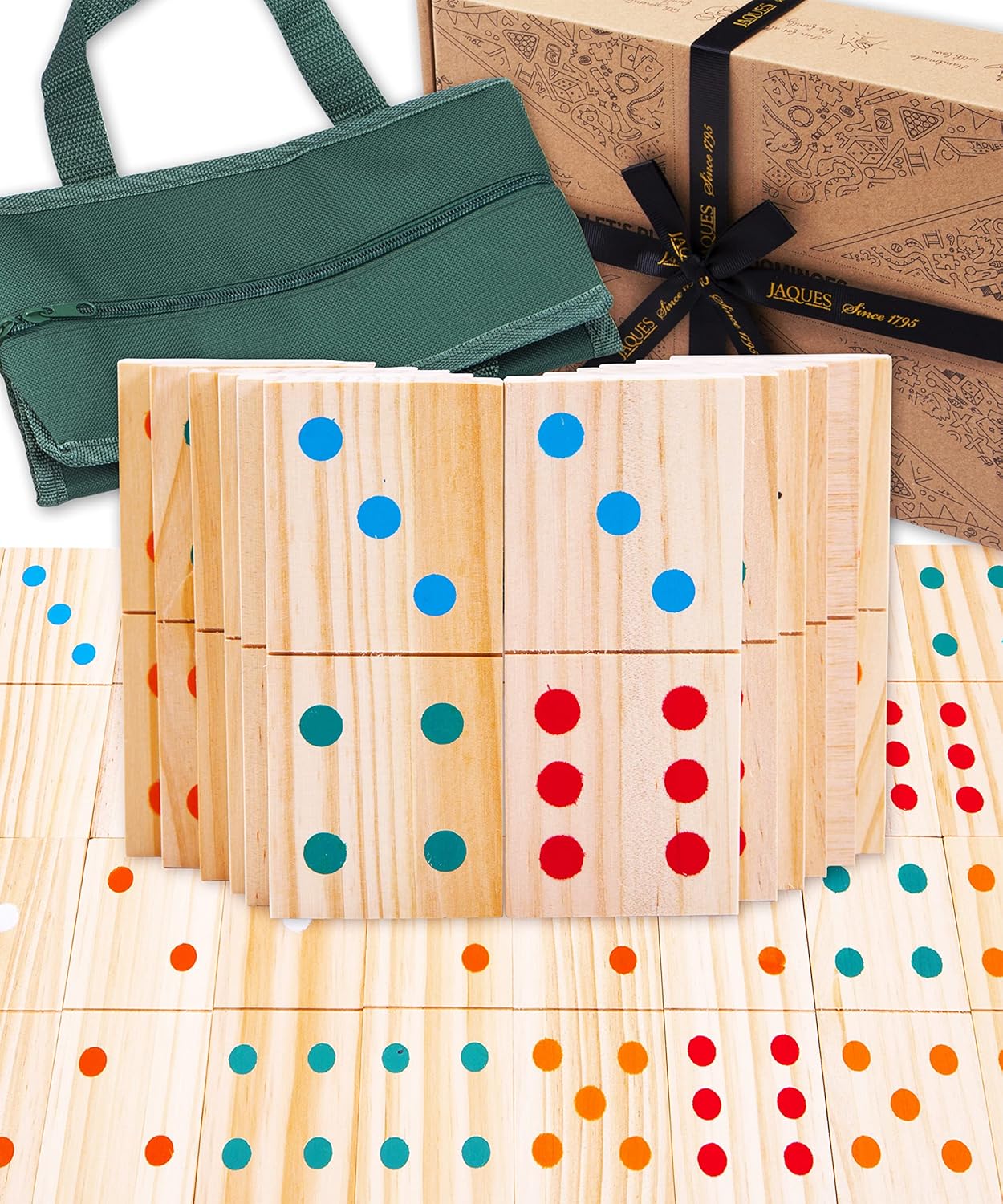 Jaques of London Wooden Giant Dominoes | Garden Games for Kids | Dominoes for Children | Outdoor Games | Since 1795