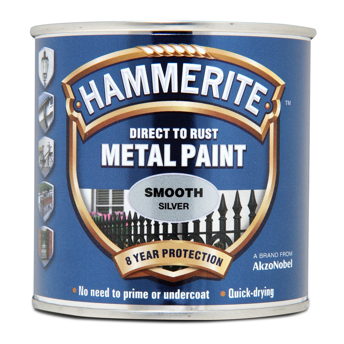 Hammerite Direct to Rust Metal Paint - Smooth Black Finish 250ML, 5084863