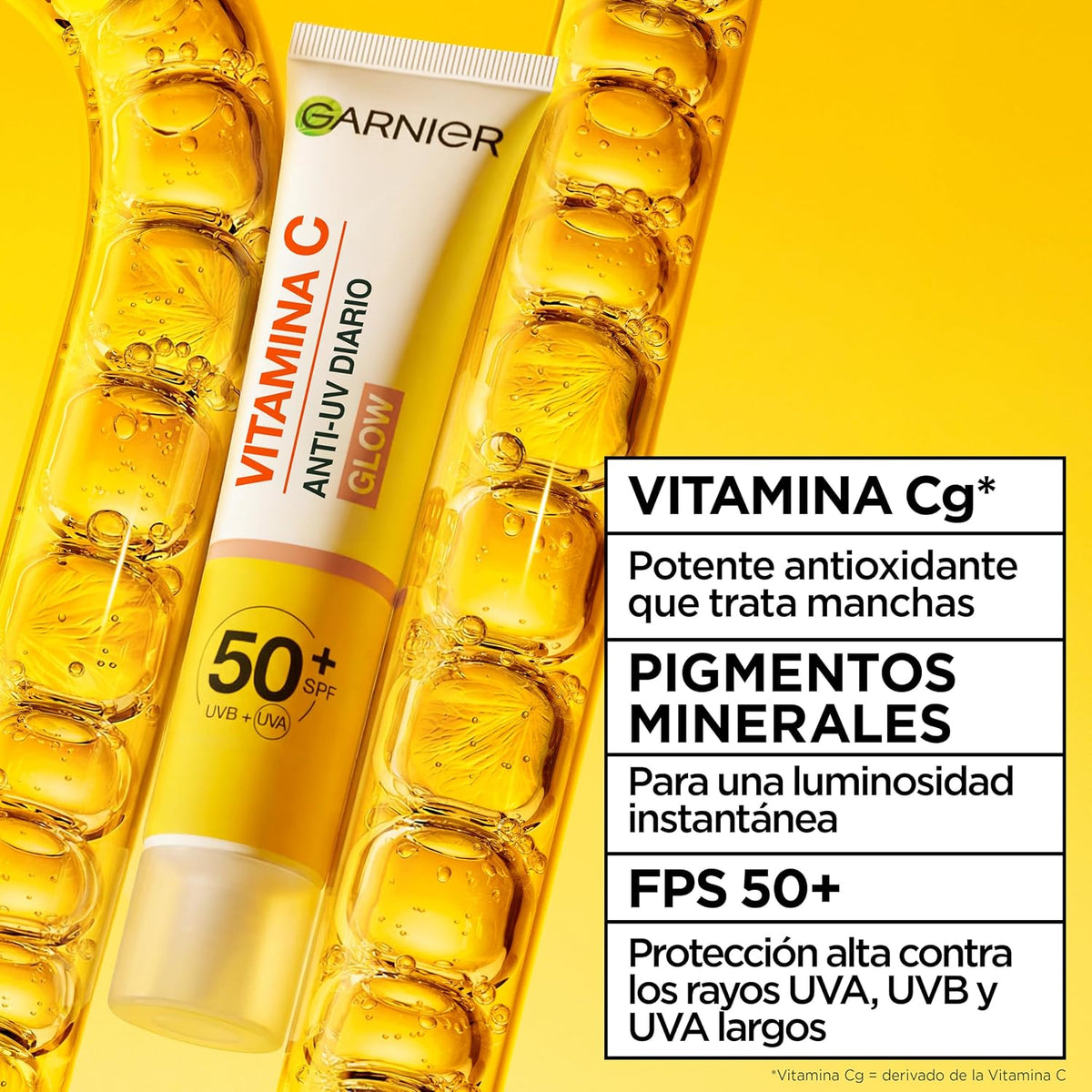 Garnier Vitamin C* Daily UV Brightening Fluid Sheer Glow, SPF50+, 40ml