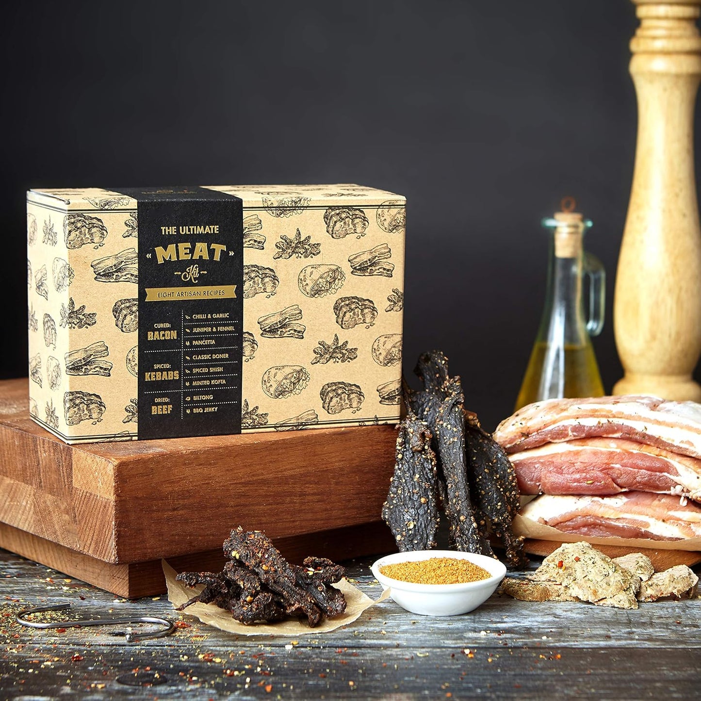 Ultimate Meat Kit - 8 Meat - Make your own Bacon, Biltong, Jerky, Doner Kebabs, Shish Kebabs, Kofte Kebabs and Pancetta