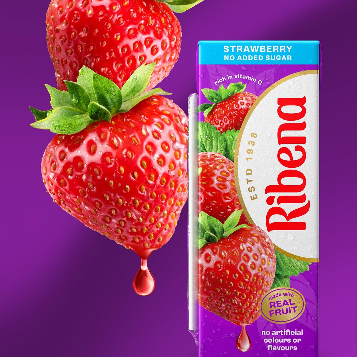 Ribena Blackcurrant Juice Drink Cartons - Multipack 6x250ml; Real Fruit; Rich In Vitamin C; No Artificial Colours or flavours ; Perfect For On The Go