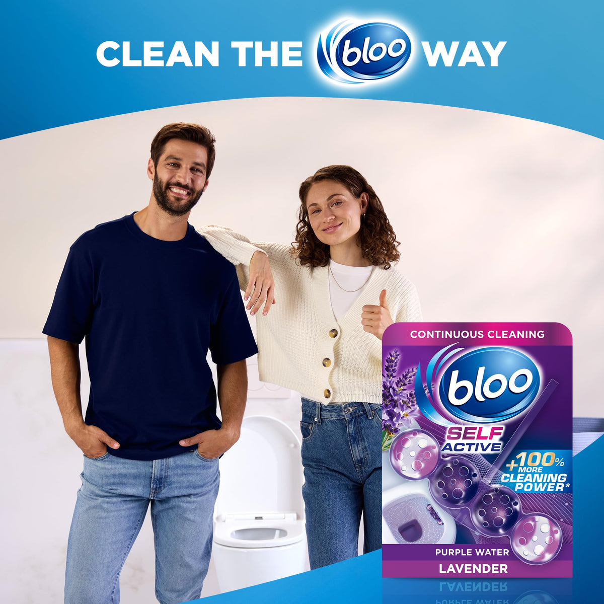 Bloo Self Active Single Toilet Rim Block and Bowl Cleaner with Flower. Hanging Toilet Bowl Cleaner Rim Block with 100% More Cleaning Power.