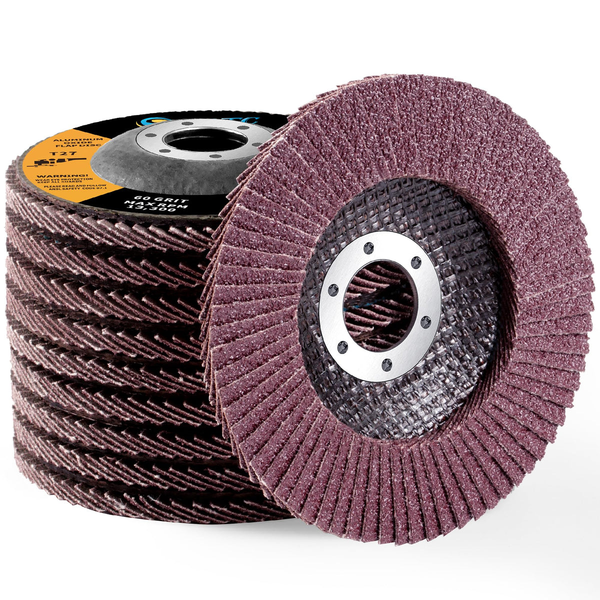 SATC Flap Discs 115mm 10 Pack Grinding Discs 120 Grit for Angle Grinder to Sanding Grinding Metal Wood