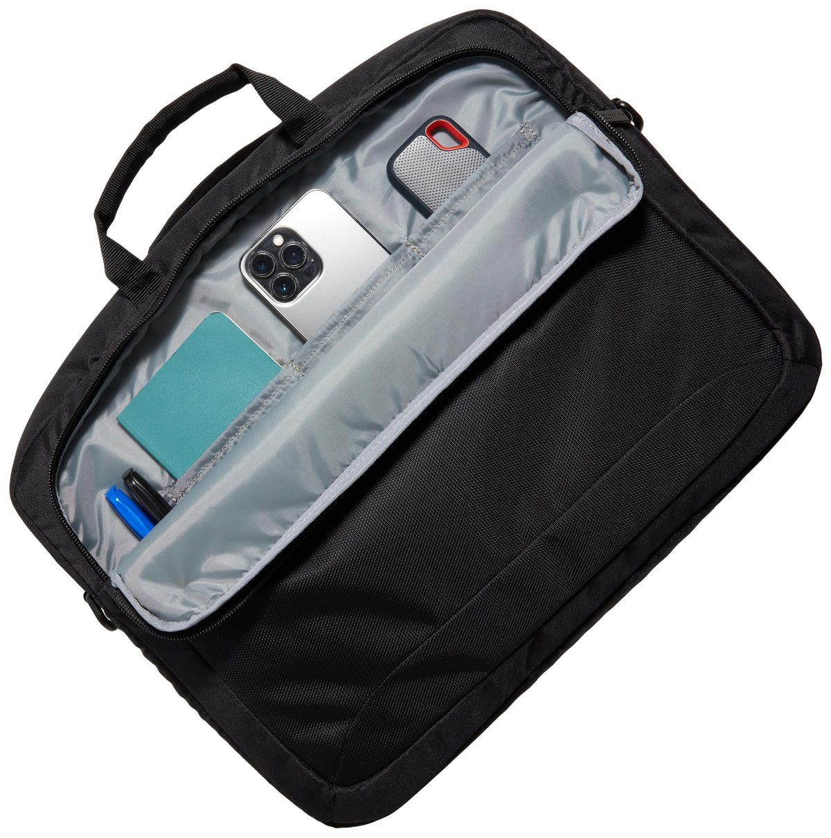 Amazon Basics Compact Laptop Shoulder Bag Carrying case with Accessory Storage Pockets (14 inch - 35.6 cm) Black, 3-Pack