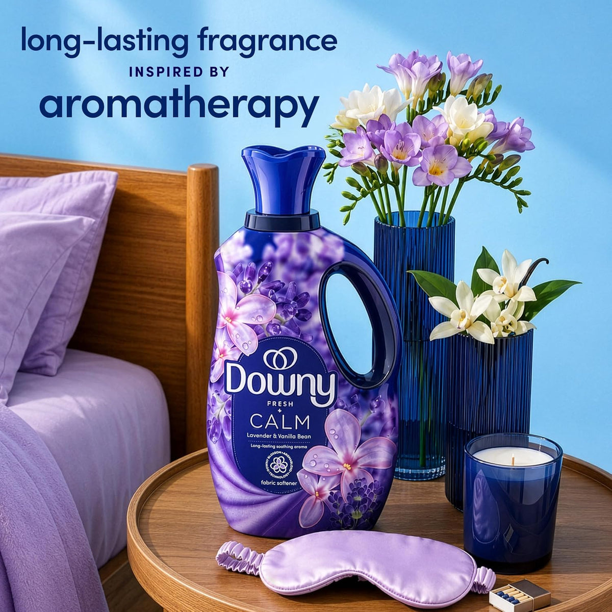 Downy Ultra Soft Fabric Softener Liquid, Calm, Lavender and Vanilla Bean, 56 fl oz, 83 Loads