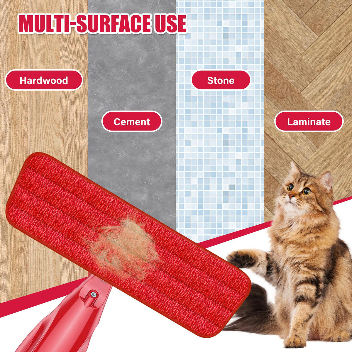 Spray Mops with 3 Washable Pads: Microfibre Floor Mop for Cleaning Floors