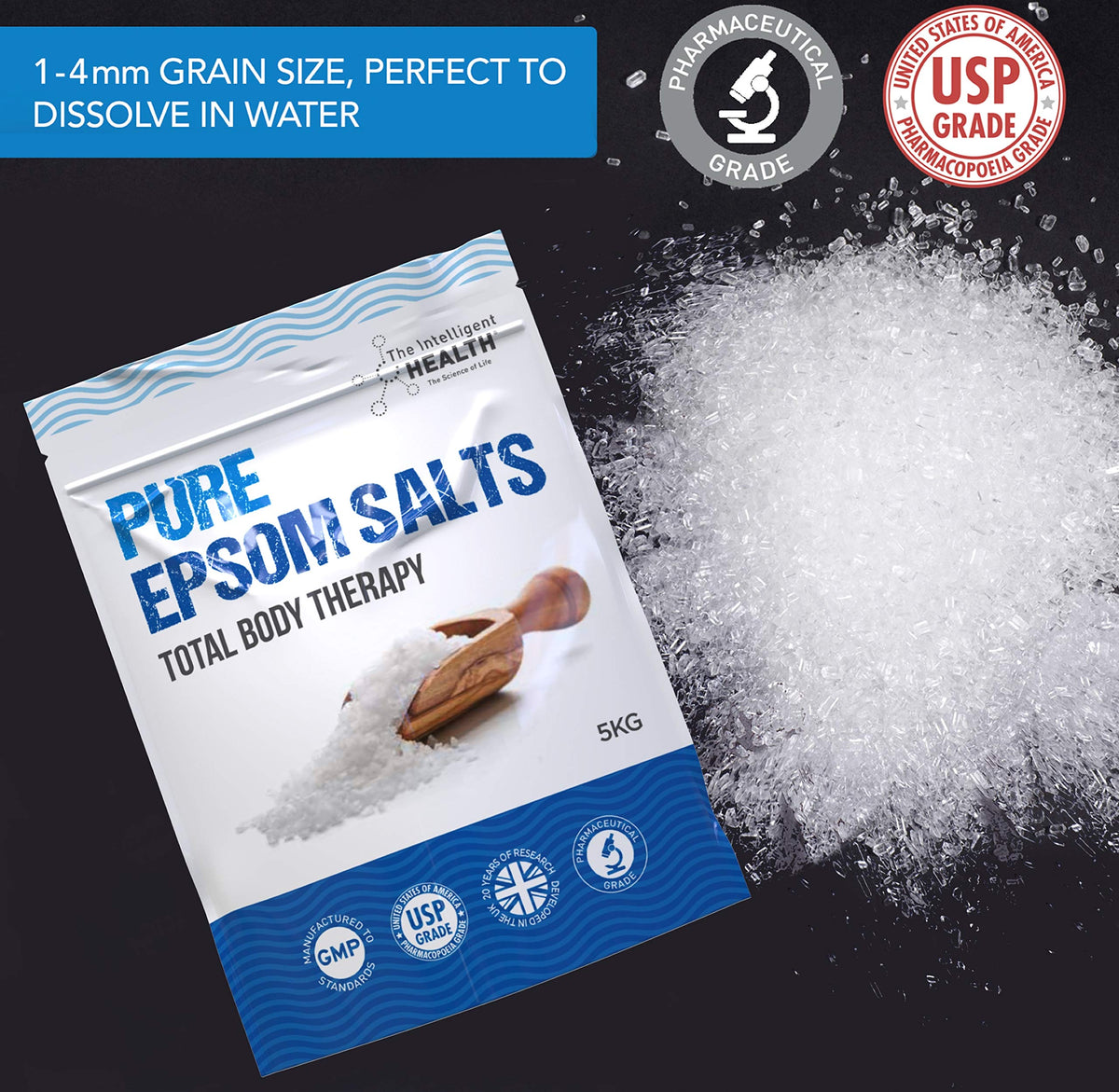Magnesium Sulphate Bath Salts Soak, Muscle Magnesium Epsom Salts, 1kg