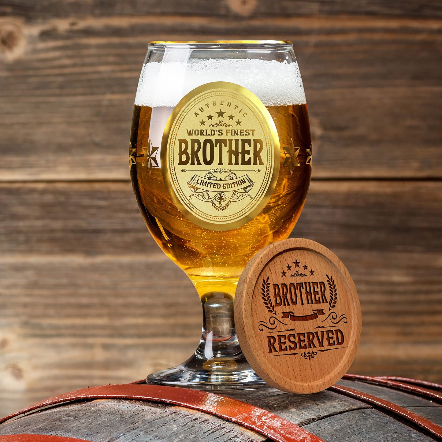 Crownly Crystal® Gold Birthday Gifts: Dad's Beer Glasses