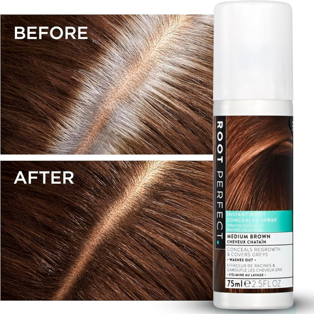 Root Perfect Root Touch Up Concealer Spray Dark Brown 75ml