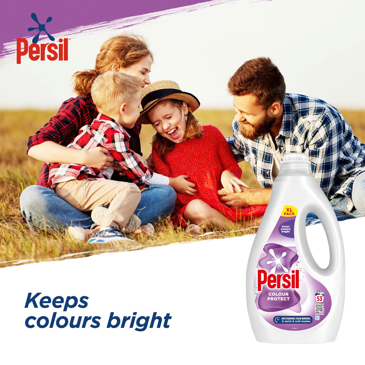 Persil Colour Laundry Washing Liquid Detergent keeps colours bright outstanding stain removal in quick & cold washes 53 washes (1.431 L)